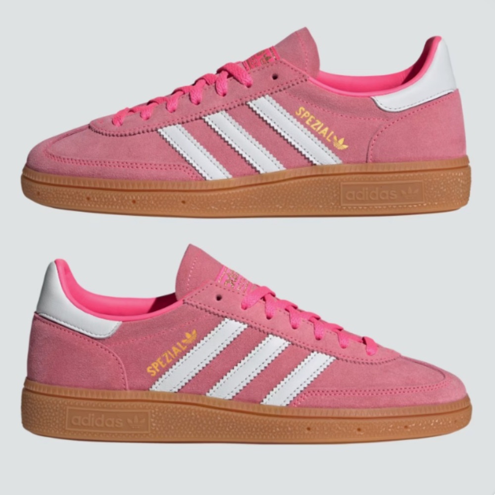 Adidas Pink and White Sneakers